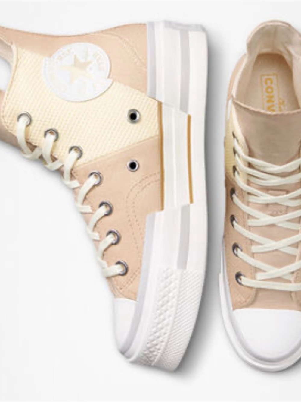 Converse women’s High-Top Sneakers in Beige and Cream